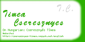 timea cseresznyes business card